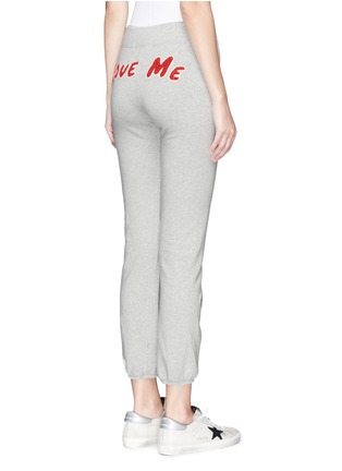 Back View - Click To Enlarge - SANDRINE ROSE - 'The Sweat Pants' in slogan patch fleece jersey
