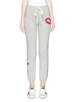 Main View - Click To Enlarge - SANDRINE ROSE - 'The Sweat Pants' in slogan patch fleece jersey
