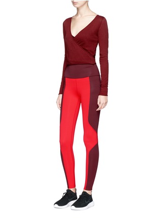 Figure View - Click To Enlarge - LIVE THE PROCESS - Long sleeve cropped wrap top