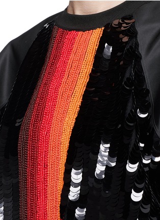 Detail View - Click To Enlarge - NO KA’OI - 'Nalu' bead and paillette embellished cropped taffeta sweatshirt