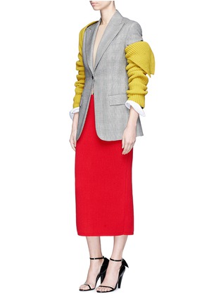 Figure View - Click To Enlarge - CALVIN KLEIN 205W39NYC - Houndstooth check plaid wool blazer