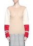 Main View - Click To Enlarge - CALVIN KLEIN 205W39NYC - Chunky wool knit sleeve sheer sweater