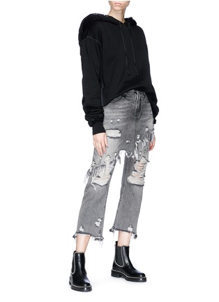 Figure View - Click To Enlarge - R13 - 'Double Classic' ripped layered jeans