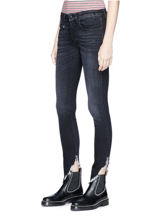 Front View - Click To Enlarge - R13 - 'Kate Skinny Dark Moon' frayed cuff jeans