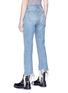 Back View - Click To Enlarge - R13 - 'Kick Fit Long' asymmetric frayed cuff jeans