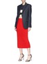 Figure View - Click To Enlarge - CALVIN KLEIN 205W39NYC - Cutout front wrap cropped suiting top