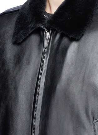 Detail View - Click To Enlarge - CALVIN KLEIN 205W39NYC - Shearling collar leather jacket