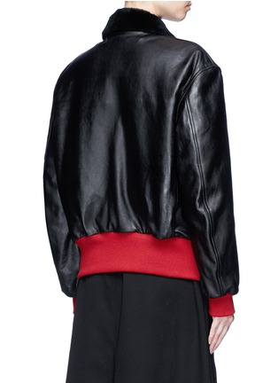 Back View - Click To Enlarge - CALVIN KLEIN 205W39NYC - Shearling collar leather jacket