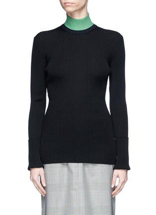 Main View - Click To Enlarge - CALVIN KLEIN 205W39NYC - Graphic patch colourblock turtleneck sweater