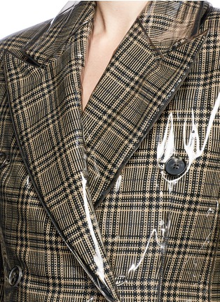 Detail View - Click To Enlarge - CALVIN KLEIN 205W39NYC - Translucent plastic overlay check plaid Wall Street coat