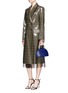 Figure View - Click To Enlarge - CALVIN KLEIN 205W39NYC - Translucent plastic overlay check plaid Wall Street coat