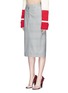 Front View - Click To Enlarge - CALVIN KLEIN 205W39NYC - Houndstooth check plaid wool pencil skirt