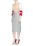 Figure View - Click To Enlarge - CALVIN KLEIN 205W39NYC - Houndstooth check plaid wool pencil skirt