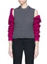 Main View - Click To Enlarge - CALVIN KLEIN 205W39NYC - Cold shoulder colourblock mixed rib knit sweater