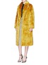Detail View - Click To Enlarge - CALVIN KLEIN 205W39NYC - Detachable vinyl overlay faux fur coat