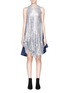 Main View - Click To Enlarge - ANAÏS JOURDEN - 'Lumiere' ruffle colourblock metallic guipure lace dress
