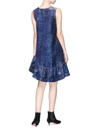 Figure View - Click To Enlarge - ANAÏS JOURDEN - 'Lumiere' ruffle colourblock metallic guipure lace dress