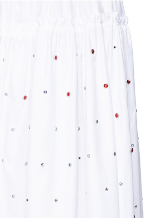 Detail View - Click To Enlarge - ANAÏS JOURDEN - Strass embellished ruched poplin shirt dress