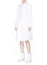 Figure View - Click To Enlarge - ANAÏS JOURDEN - Strass embellished ruched poplin shirt dress