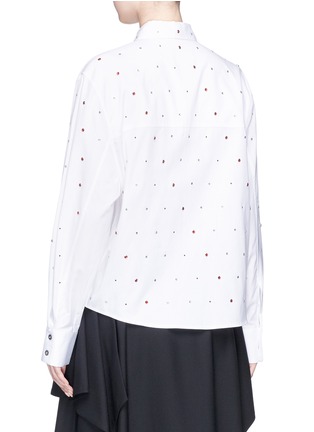 Back View - Click To Enlarge - ANAÏS JOURDEN - Strass embellished cotton poplin shirt