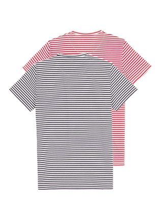 Front View - Click To Enlarge - THE EDITOR - Stripe logo print T-shirt 2-pack set