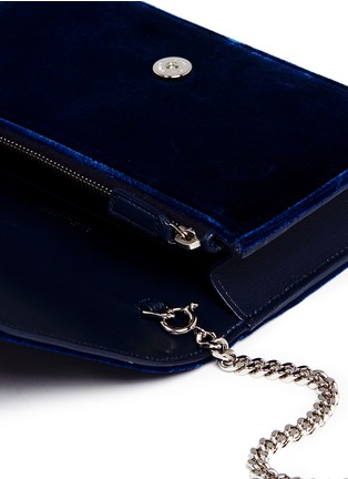 Detail View - Click To Enlarge - SAINT LAURENT - 'Kate' tassel velvet chain bag