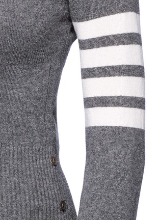 Detail View - Click To Enlarge - THOM BROWNE  - Stripe sleeve cashmere mixed knit sweater