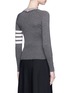Back View - Click To Enlarge - THOM BROWNE  - Stripe sleeve cashmere mixed knit sweater