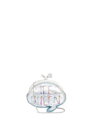 Main View - Click To Enlarge - SOPHIA WEBSTER - 'Ice Queen' slogan metallic leather speech bubble kisslock bag