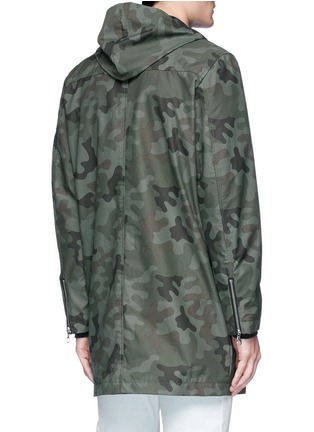 Back View - Click To Enlarge - THE EDITOR - Camouflage print hooded twill parka
