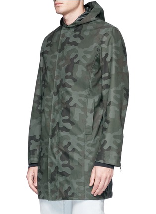 Front View - Click To Enlarge - THE EDITOR - Camouflage print hooded twill parka