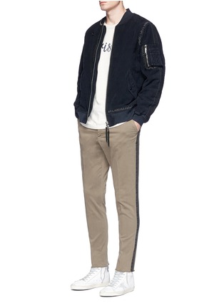 Figure View - Click To Enlarge - THE EDITOR - Ladder stitch padded bomber jacket