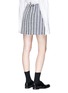 Back View - Click To Enlarge - THOM BROWNE  - Stripe tweed wrap skirt