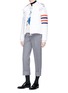 Figure View - Click To Enlarge - THOM BROWNE  - Argyle intarsia cashmere rib knit sweater