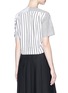 Back View - Click To Enlarge - THOM BROWNE  - Mix stripe cropped shirt