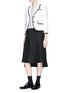 Figure View - Click To Enlarge - THOM BROWNE  - Mix stripe cropped shirt