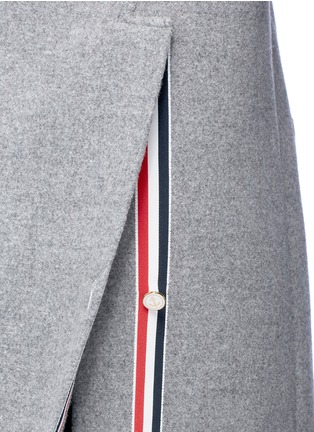 Detail View - Click To Enlarge - THOM BROWNE  - 'No Dress' mink fur patch wool melton coat
