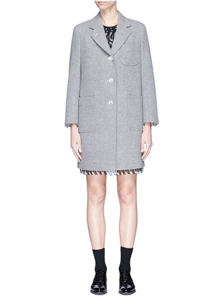 Main View - Click To Enlarge - THOM BROWNE  - 'No Dress' mink fur patch wool melton coat