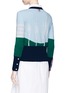 Back View - Click To Enlarge - THOM BROWNE  - Barn intarsia cashmere cardigan