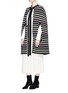 Figure View - Click To Enlarge - SONIA RYKIEL - Reversible stripe knit poncho