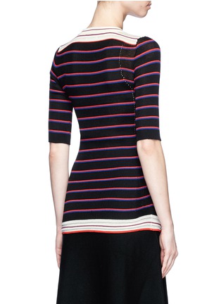 Back View - Click To Enlarge - SONIA RYKIEL - Stripe rib knit sweater