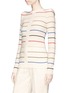 Detail View - Click To Enlarge - SONIA RYKIEL - Detachable scarf trompe l'œil stripe wool sweater