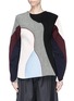 Main View - Click To Enlarge - VICTORIA BECKHAM - Colourblock mixed knit panelled sweater