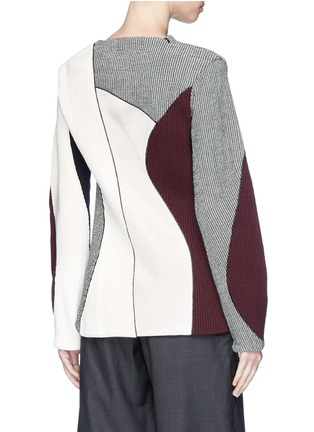 Figure View - Click To Enlarge - VICTORIA BECKHAM - Colourblock mixed knit panelled sweater