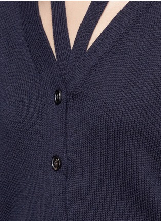 Detail View - Click To Enlarge - VICTORIA BECKHAM - Halterneck wool cardigan