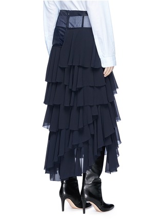 Back View - Click To Enlarge - VICTORIA BECKHAM - Tiered ruffle georgette skirt