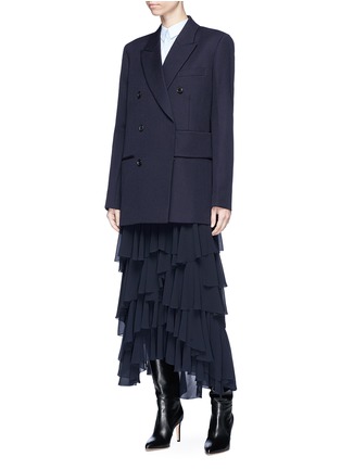 Figure View - Click To Enlarge - VICTORIA BECKHAM - Tiered ruffle georgette skirt