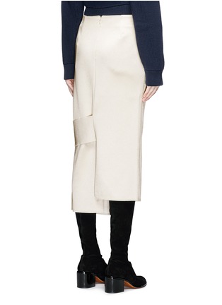 Back View - Click To Enlarge - VICTORIA BECKHAM - Side panel asymmetric hem bonded sateen midi skirt