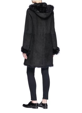 Figure View - Click To Enlarge - THEORY - Reversible lambskin shearling hooded coat