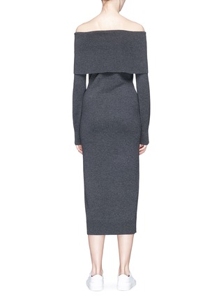 Back View - Click To Enlarge - THEORY - Off-shoulder Merino wool knit dress